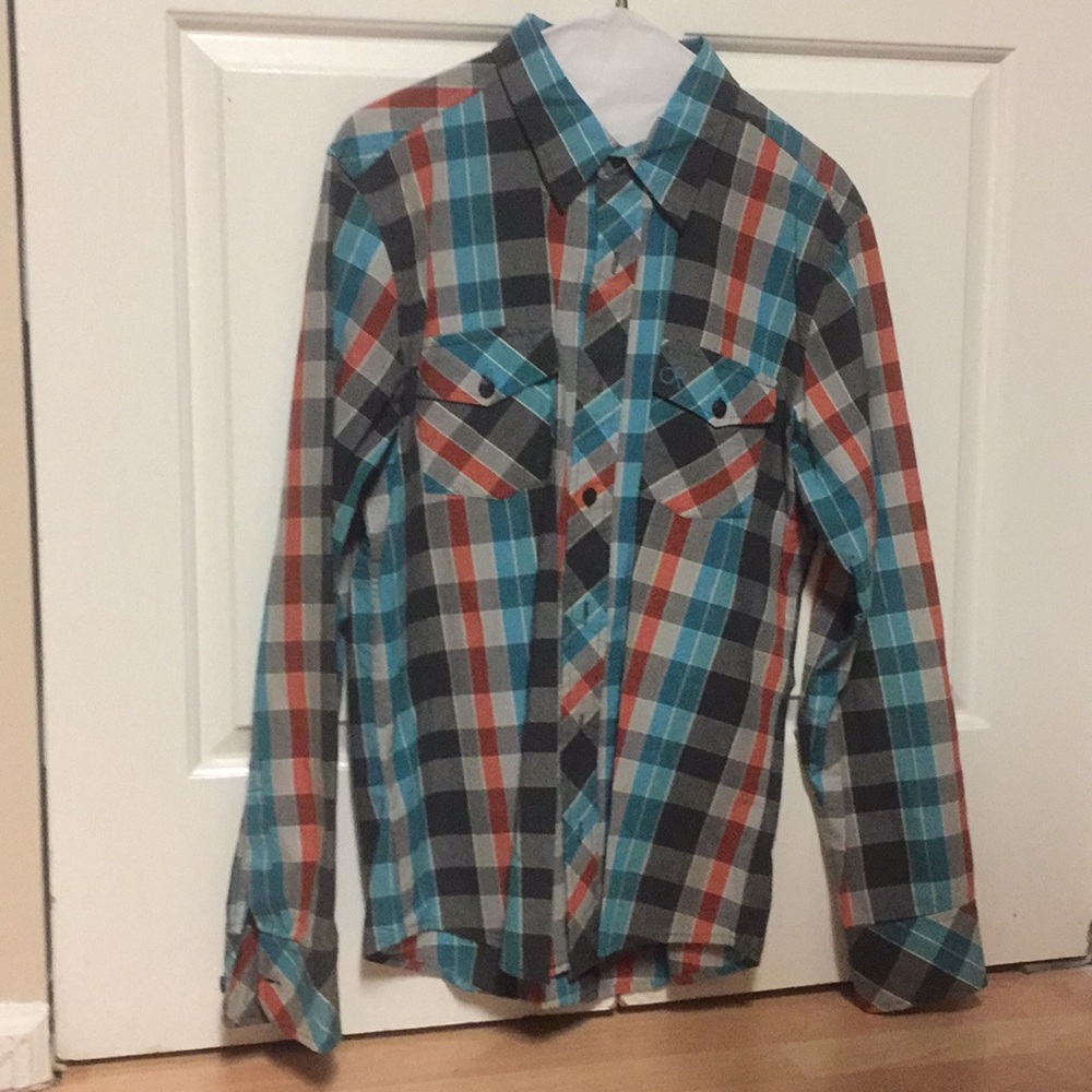 Plaid button down casual shirt